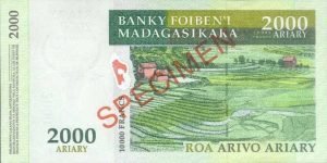 Billet de 2000 ariary